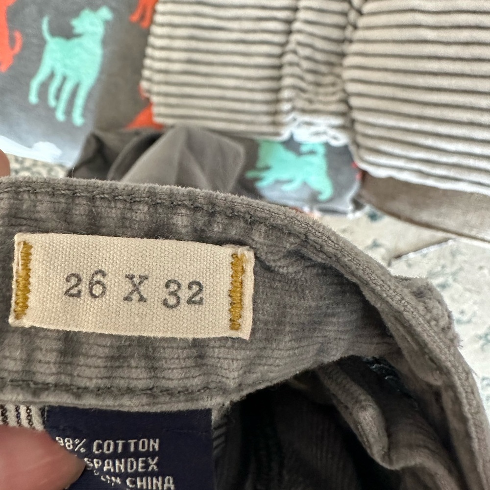 Madewell grey courdoroy pants 26 x 32
